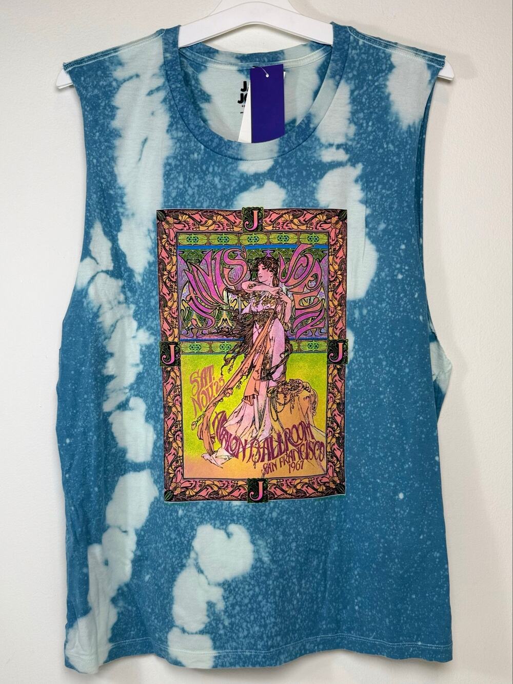 Janis Joplin Blue Tie-Dye Avalon Ballroom-San Francisco 1967 Tank Top XL NWT